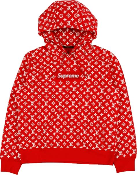 supreme x louis vuitton box logo hooded sweatshirt red|supreme lv hoodie retail price.